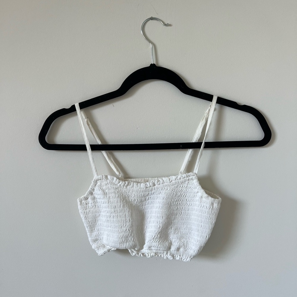 XS Garage Smocked Crop Top
